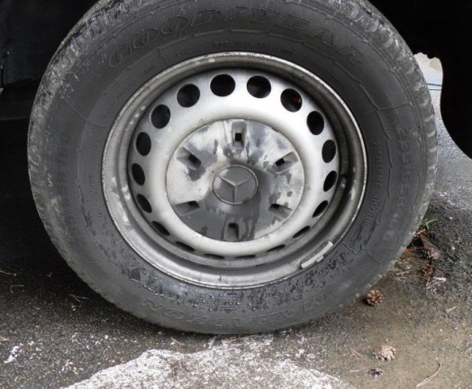 Mercedes van wheel in need of refurb